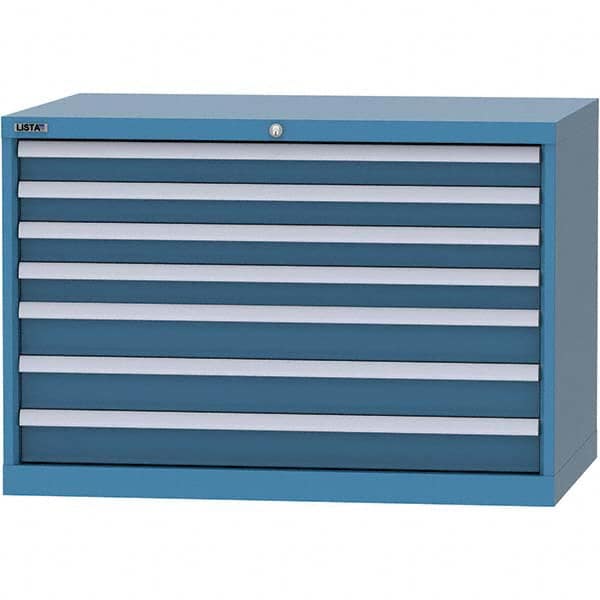 LISTA - 7 Drawer, 84 Compartment Bright Blue Steel Modular Storage Cabinet - Apex Tool & Supply
