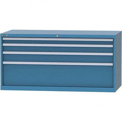 LISTA - 4 Drawer, 84 Compartment Bright Blue Steel Modular Storage Cabinet - Apex Tool & Supply