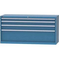 LISTA - 4 Drawer, 84 Compartment Bright Blue Steel Modular Storage Cabinet - Apex Tool & Supply
