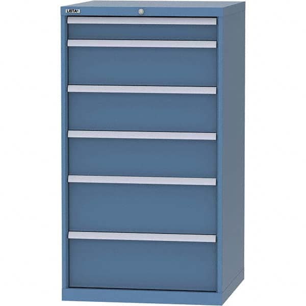 LISTA - 6 Drawer, 45 Compartment Bright Blue Steel Modular Storage Cabinet - Apex Tool & Supply