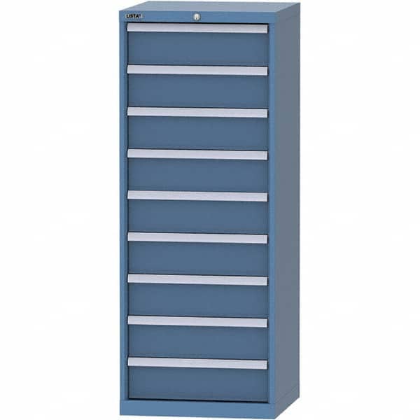 LISTA - 9 Drawer, 84 Compartment Bright Blue Steel Modular Storage Cabinet - Apex Tool & Supply
