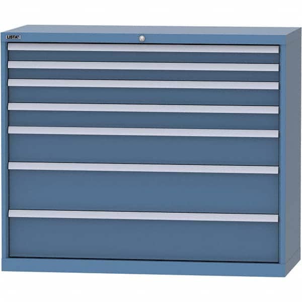 LISTA - 7 Drawer, 99 Compartment Bright Blue Steel Modular Storage Cabinet - Apex Tool & Supply