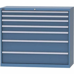 LISTA - 7 Drawer, 99 Compartment Bright Blue Steel Modular Storage Cabinet - Apex Tool & Supply