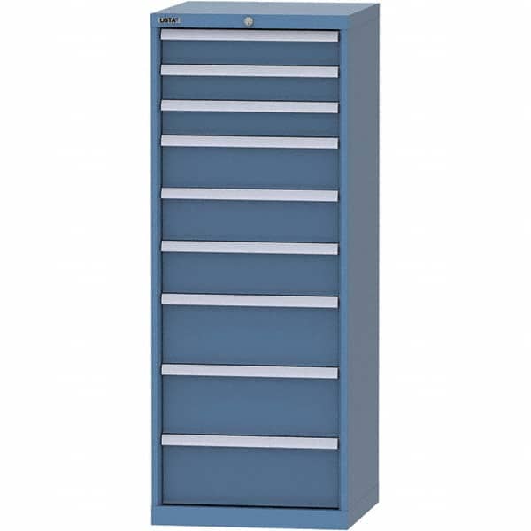 LISTA - 9 Drawer, 84 Compartment Bright Blue Steel Modular Storage Cabinet - Apex Tool & Supply