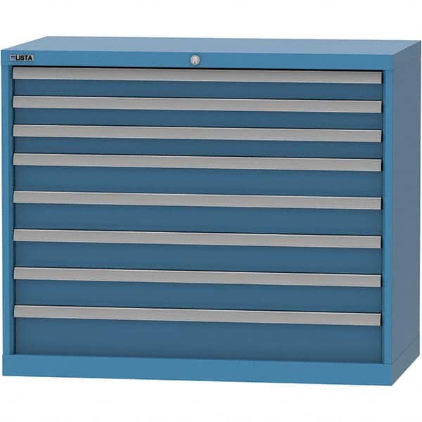 LISTA - 8 Drawer, 84 Compartment Bright Blue Steel Modular Storage Cabinet - Apex Tool & Supply