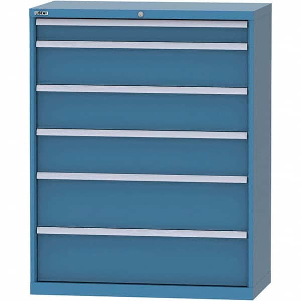 LISTA - 6 Drawer, 84 Compartment Bright Blue Steel Modular Storage Cabinet - Apex Tool & Supply