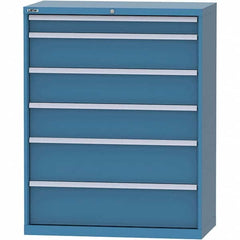 LISTA - 6 Drawer, 84 Compartment Bright Blue Steel Modular Storage Cabinet - Apex Tool & Supply