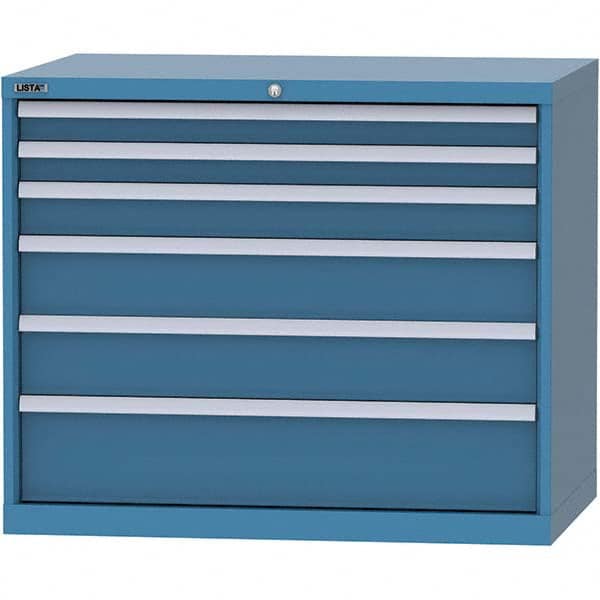 LISTA - 6 Drawer, 99 Compartment Bright Blue Steel Modular Storage Cabinet - Apex Tool & Supply