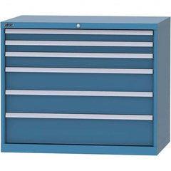 LISTA - 6 Drawer, 99 Compartment Bright Blue Steel Modular Storage Cabinet - Apex Tool & Supply