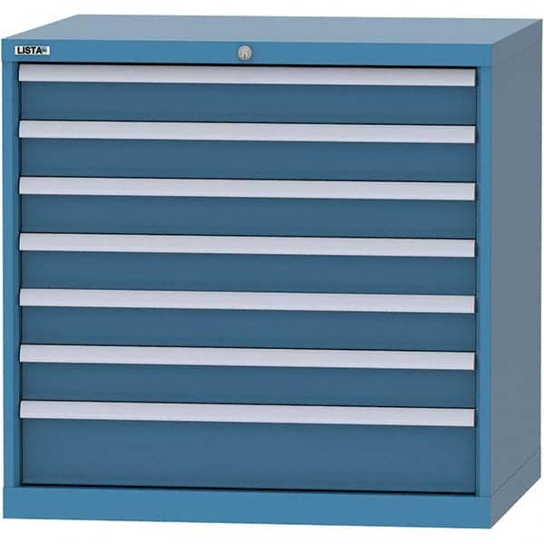 LISTA - 7 Drawer, 84 Compartment Bright Blue Steel Modular Storage Cabinet - Apex Tool & Supply