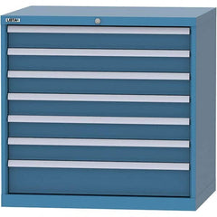 LISTA - 7 Drawer, 84 Compartment Bright Blue Steel Modular Storage Cabinet - Apex Tool & Supply
