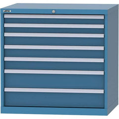 LISTA - 7 Drawer, 84 Compartment Bright Blue Steel Modular Storage Cabinet - Apex Tool & Supply