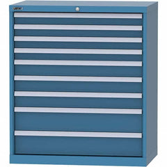 LISTA - 9 Drawer, 84 Compartment Bright Blue Steel Modular Storage Cabinet - Apex Tool & Supply