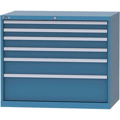 LISTA - 6 Drawer, 99 Compartment Bright Blue Steel Modular Storage Cabinet - Apex Tool & Supply