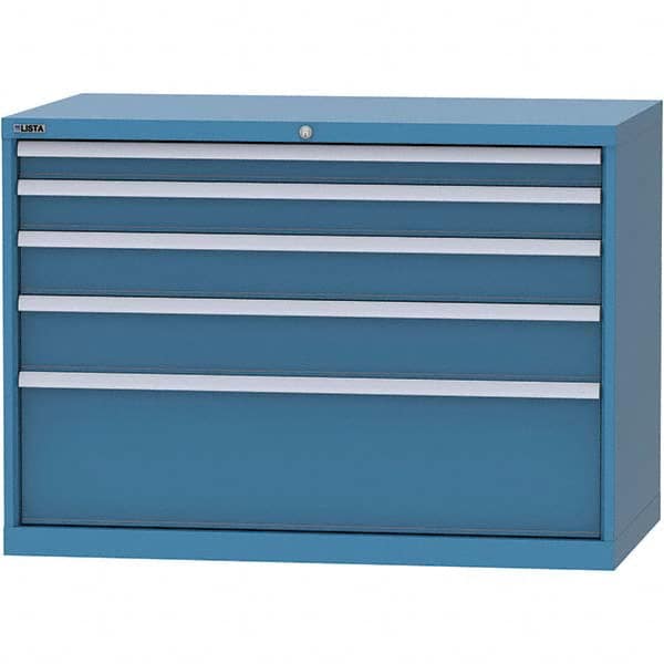 LISTA - 5 Drawer, 99 Compartment Bright Blue Steel Modular Storage Cabinet - Apex Tool & Supply