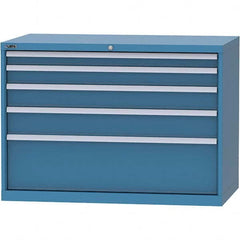 LISTA - 5 Drawer, 99 Compartment Bright Blue Steel Modular Storage Cabinet - Apex Tool & Supply