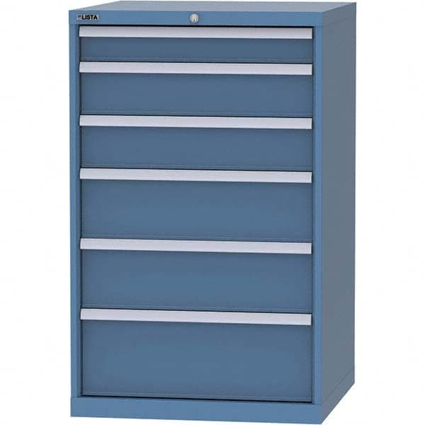 LISTA - 6 Drawer, 45 Compartment Bright Blue Steel Modular Storage Cabinet - Apex Tool & Supply