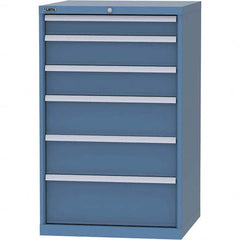 LISTA - 6 Drawer, 45 Compartment Bright Blue Steel Modular Storage Cabinet - Apex Tool & Supply