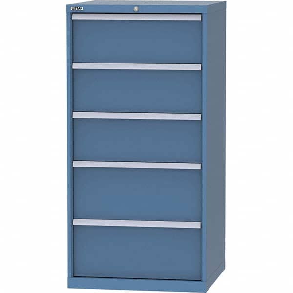 LISTA - 5 Drawer, 45 Compartment Bright Blue Steel Modular Storage Cabinet - Apex Tool & Supply