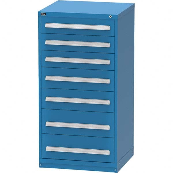 Vidmar - 7 Drawer Bright Blue Steel Modular Storage Cabinet - Apex Tool & Supply