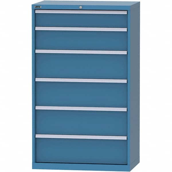 LISTA - 6 Drawer, 84 Compartment Bright Blue Steel Modular Storage Cabinet - Apex Tool & Supply
