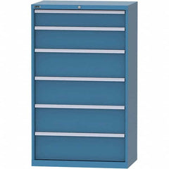 LISTA - 6 Drawer, 84 Compartment Bright Blue Steel Modular Storage Cabinet - Apex Tool & Supply