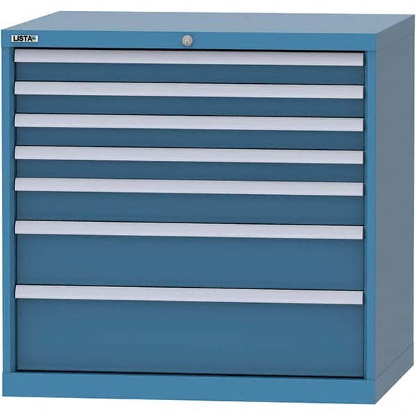 LISTA - 7 Drawer, 84 Compartment Bright Blue Steel Modular Storage Cabinet - Apex Tool & Supply