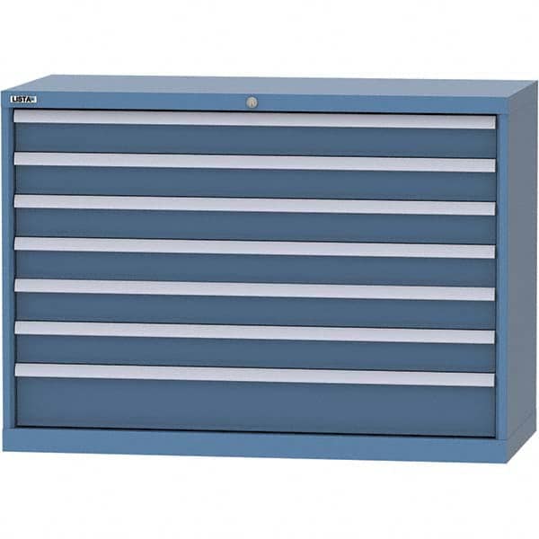 LISTA - 7 Drawer, 99 Compartment Bright Blue Steel Modular Storage Cabinet - Apex Tool & Supply