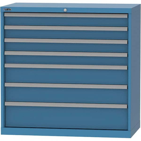LISTA - 7 Drawer, 84 Compartment Bright Blue Steel Modular Storage Cabinet - Apex Tool & Supply