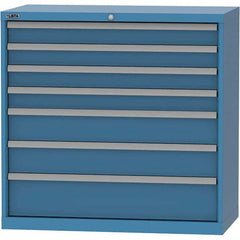 LISTA - 7 Drawer, 84 Compartment Bright Blue Steel Modular Storage Cabinet - Apex Tool & Supply