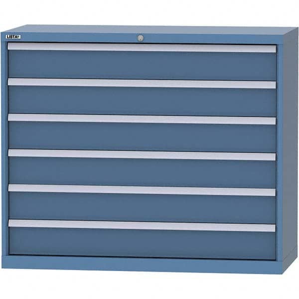 LISTA - 6 Drawer, 99 Compartment Bright Blue Steel Modular Storage Cabinet - Apex Tool & Supply