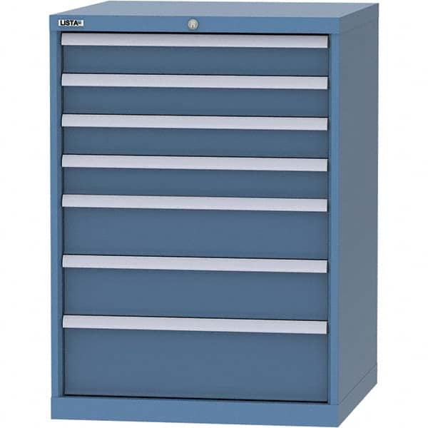 LISTA - 7 Drawer, 45 Compartment Bright Blue Steel Modular Storage Cabinet - Apex Tool & Supply