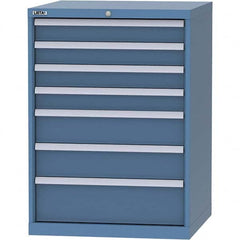 LISTA - 7 Drawer, 45 Compartment Bright Blue Steel Modular Storage Cabinet - Apex Tool & Supply