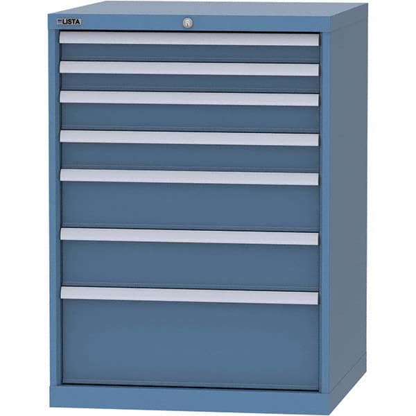 LISTA - 7 Drawer, 45 Compartment Bright Blue Steel Modular Storage Cabinet - Apex Tool & Supply