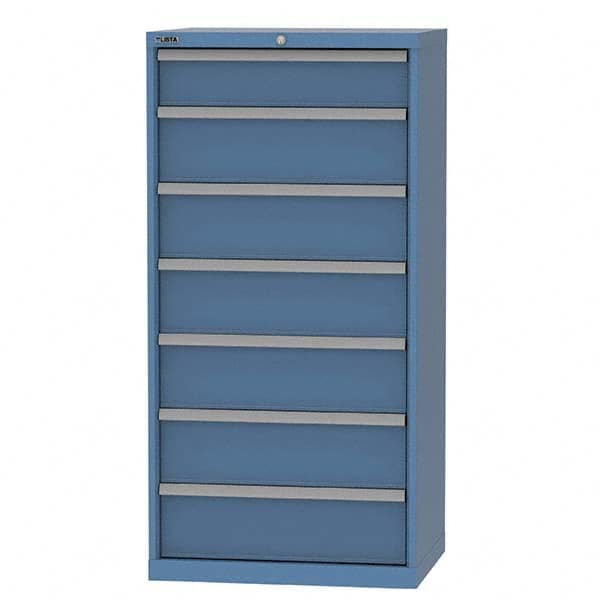 LISTA - 7 Drawer, 124 Compartment Bright Blue Steel Modular Storage Cabinet - Apex Tool & Supply
