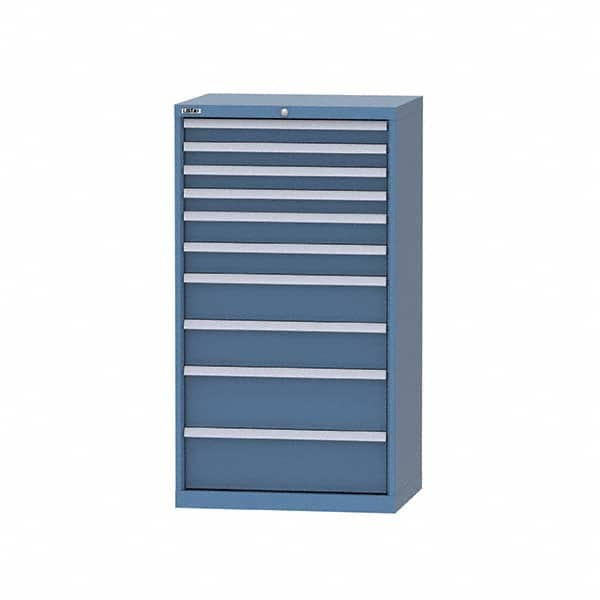 LISTA - 8 Drawer, 124 Compartment Bright Blue Steel Modular Storage Cabinet - Apex Tool & Supply