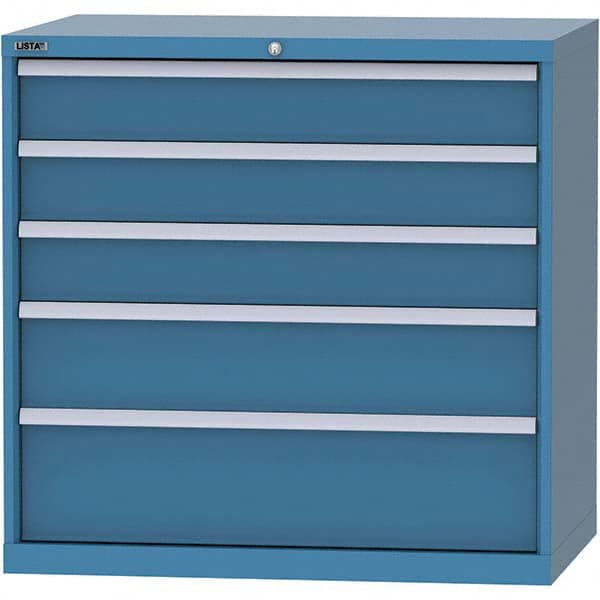 LISTA - 4 Drawer, 99 Compartment Bright Blue Steel Modular Storage Cabinet - Apex Tool & Supply