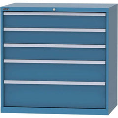 LISTA - 4 Drawer, 99 Compartment Bright Blue Steel Modular Storage Cabinet - Apex Tool & Supply