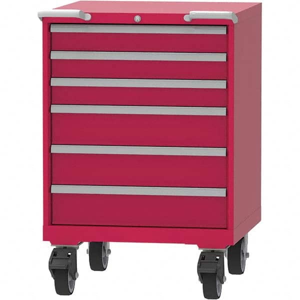 LISTA - 6 Drawer, 45 Compartment Red Steel Modular Storage Cabinet - Apex Tool & Supply