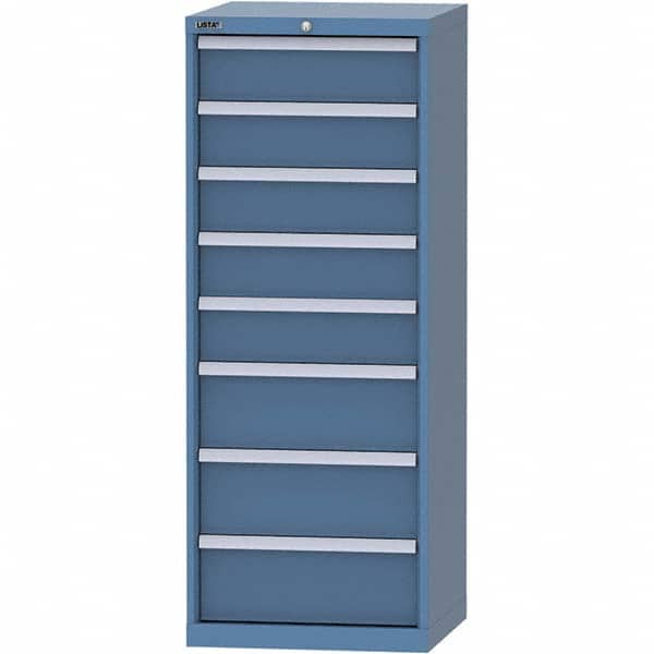 LISTA - 8 Drawer, 84 Compartment Bright Blue Steel Modular Storage Cabinet - Apex Tool & Supply