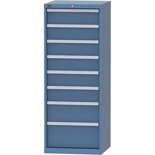 LISTA - 8 Drawer, 84 Compartment Bright Blue Steel Modular Storage Cabinet - Apex Tool & Supply
