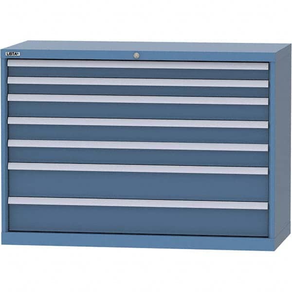 LISTA - 7 Drawer, 99 Compartment Bright Blue Steel Modular Storage Cabinet - Apex Tool & Supply
