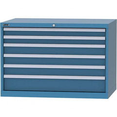 LISTA - 6 Drawer, 84 Compartment Bright Blue Steel Modular Storage Cabinet - Apex Tool & Supply