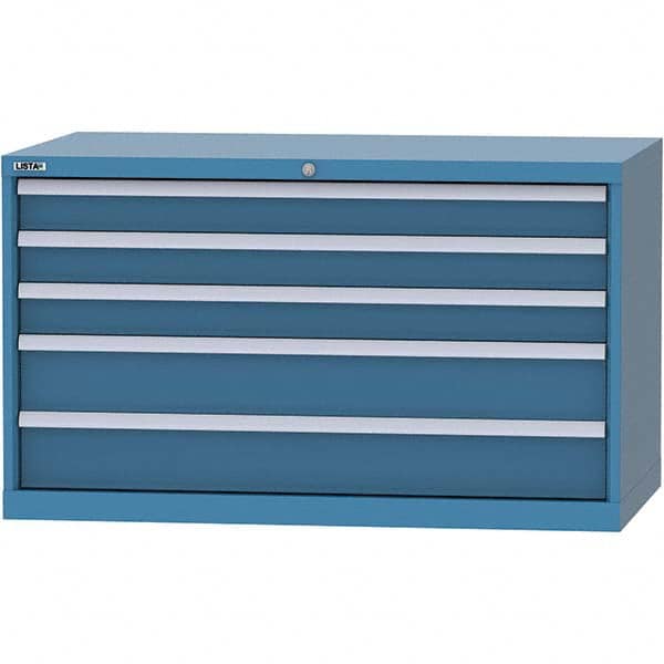LISTA - 5 Drawer, 99 Compartment Bright Blue Steel Modular Storage Cabinet - Apex Tool & Supply