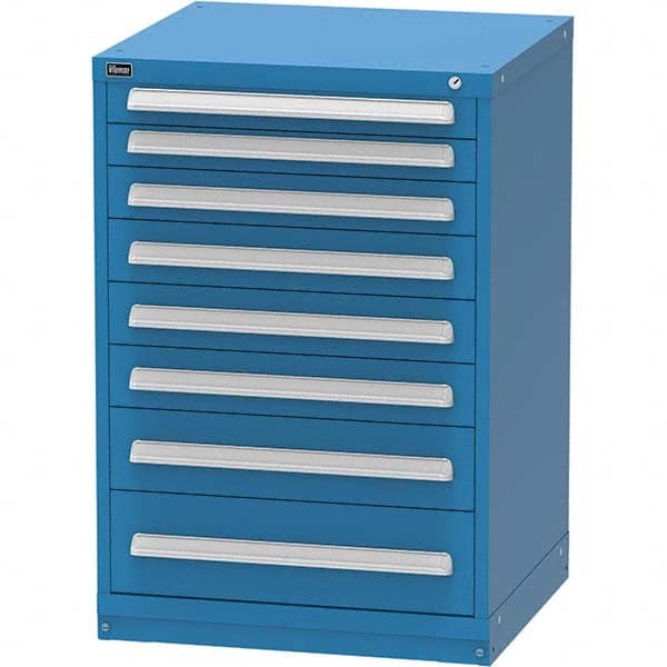 Vidmar - 8 Drawer Bright Blue Steel Modular Storage Cabinet - Apex Tool & Supply