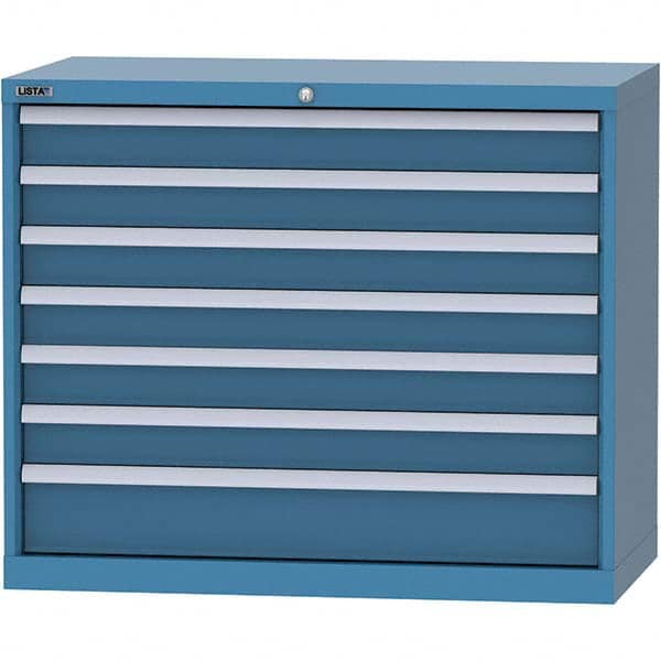LISTA - 7 Drawer, 84 Compartment Bright Blue Steel Modular Storage Cabinet - Apex Tool & Supply