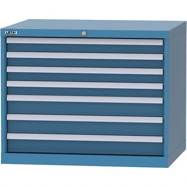 LISTA - 7 Drawer, 84 Compartment Bright Blue Steel Modular Storage Cabinet - Apex Tool & Supply