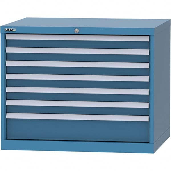LISTA - 7 Drawer, 84 Compartment Bright Blue Steel Modular Storage Cabinet - Apex Tool & Supply