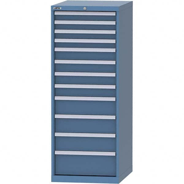 LISTA - 12 Drawer, 99 Compartment Bright Blue Steel Modular Storage Cabinet - Apex Tool & Supply