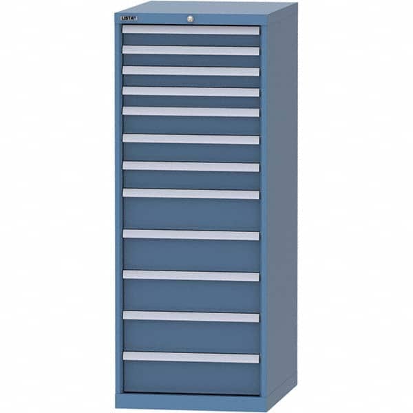 LISTA - 12 Drawer, 99 Compartment Bright Blue Steel Modular Storage Cabinet - Apex Tool & Supply
